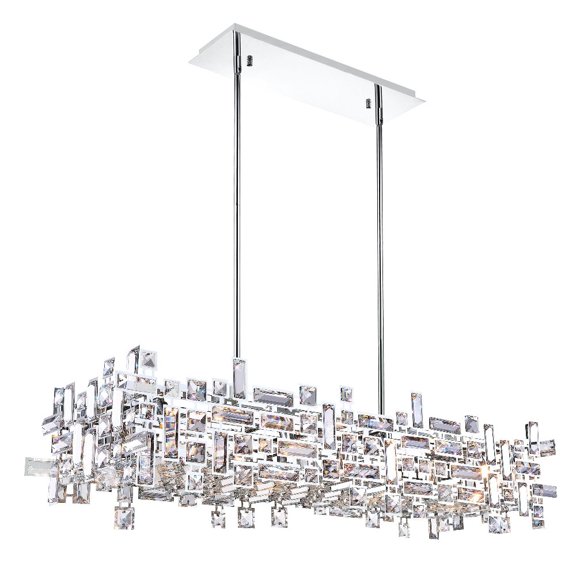CWI Lighting Arley 12 Light Transitional Metal Island Chandelier in Chrome