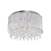 CWI Lighting Benson 6 Light Drum Shade Metal Flush Mount Light in Chrome