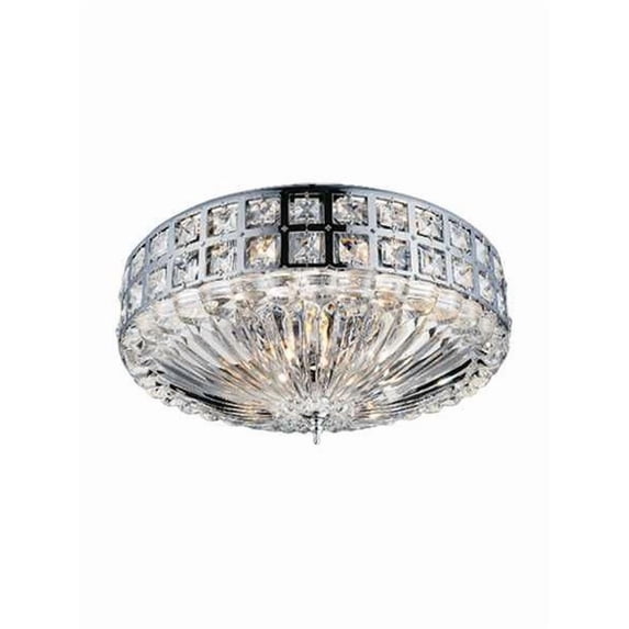 CWI Lighting Bloome 6 Light Contemporary Metal Bowl Flush Mount in Chrome