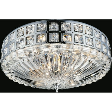 CWI Lighting Bloome 6 Light Contemporary Metal Bowl Flush Mount in Chrome