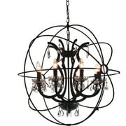 CWI Lighting Campechia 8 Light Up Farmhouse Metal Chandelier in Brown