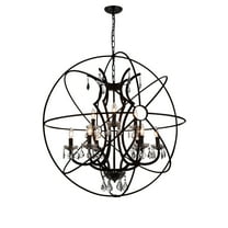 CWI Lighting Campechia 9 Light Up Farmhouse Metal Chandelier in Brown