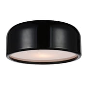 CWI Lighting Campton 2 Light Drum Shade Contemporary Metal Flush Mount in Black