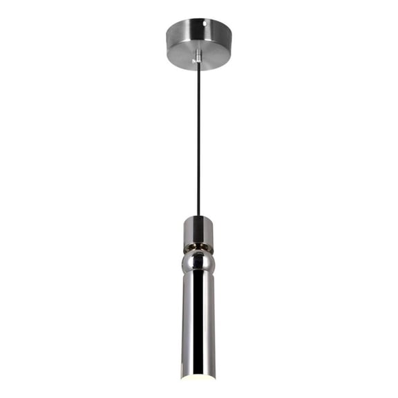 CWI Lighting Chime Metal LED Mini Pendant in Polished Nickel
