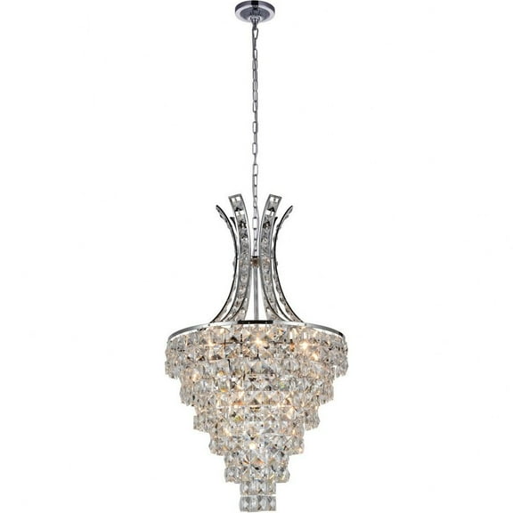 CWI Lighting Chique 9 Light Traditional Metal Chandelier in Chrome