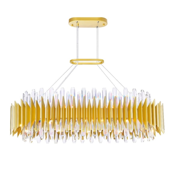 CWI Lighting Cityscape 20 Light Contemporary Metal Chandelier in Satin Gold