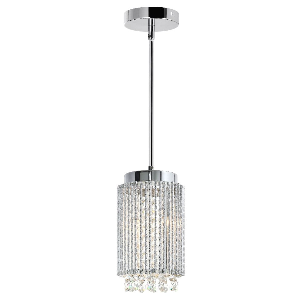 Claire Chrome Finish Crystal Mini Drum Pendant Light