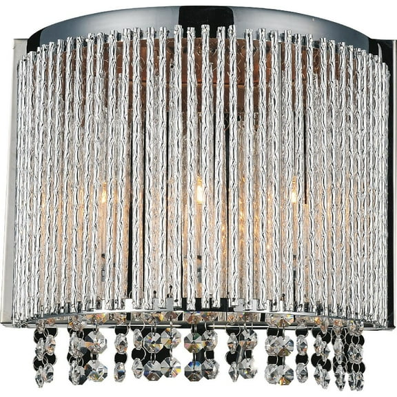CWI Lighting Claire 3 Light Transitional Metal Wall Sconce in Chrome