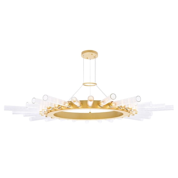 CWI Lighting Collar 28 Light Contemporary Metal Chandelier in Satin Gold