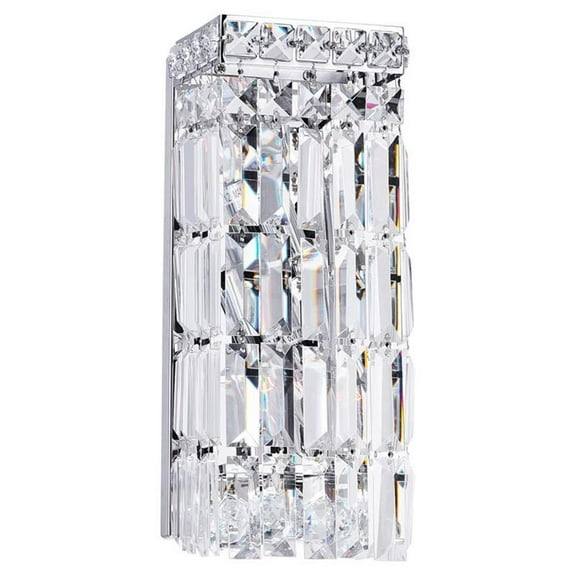 CWI Lighting Colosseum 2 Light Transitional Metal Bathroom Sconce in Chrome