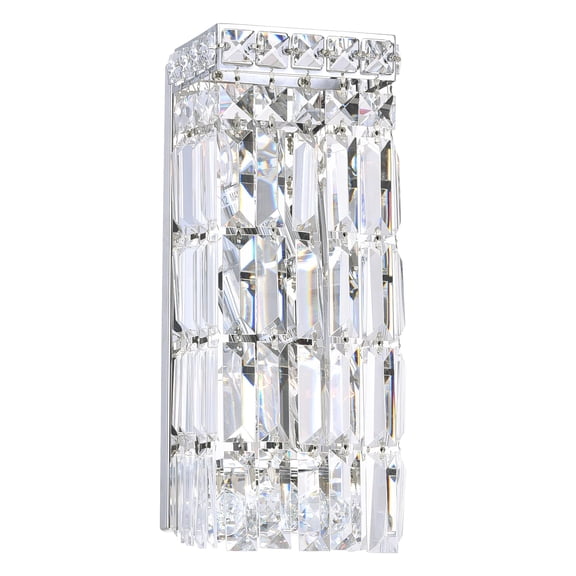 CWI Lighting Colosseum 2 Light Transitional Metal Bathroom Sconce in Chrome