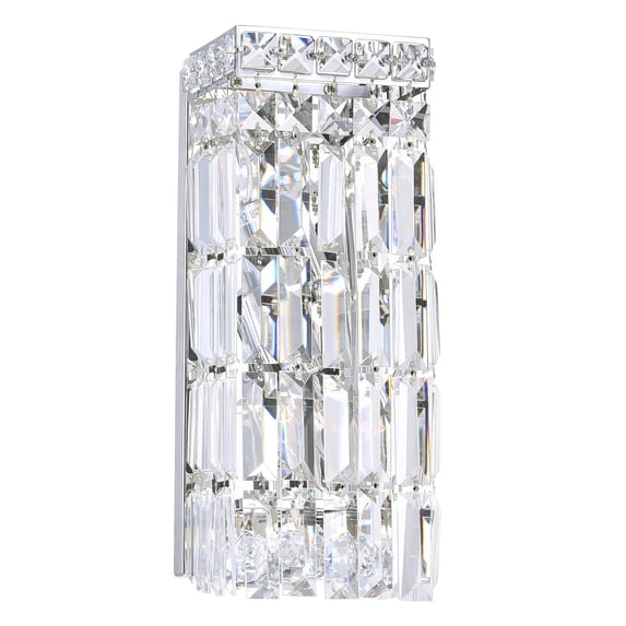 CWI Lighting Colosseum 2 Light Transitional Metal Bathroom Sconce in Chrome