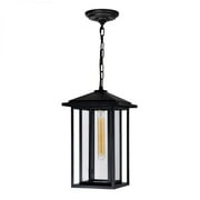 CWI Lighting Crawford 1 Light Farmhouse Metal Outdoor Hanging Light in Black