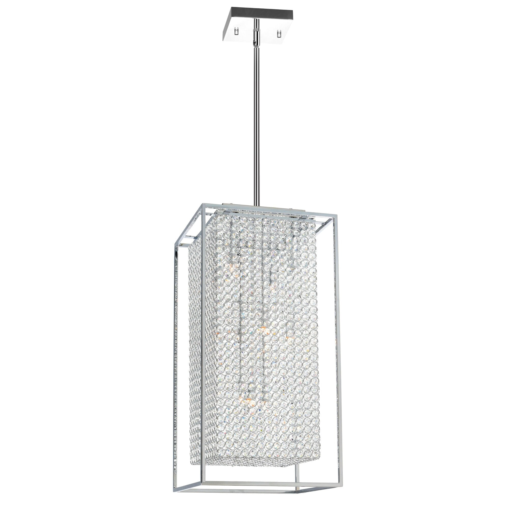 Cube 29" Chrome and Crystal 11-Light Chandelier