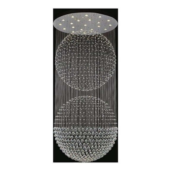 CWI Lighting Double Sphere 21 Light Metal Flush Mount in Chrome