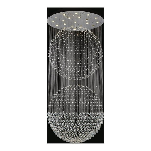 CWI Lighting Double Sphere 21 Light Metal Flush Mount in Chrome