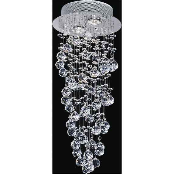 CWI Lighting Double Spiral 2 Light Metal Flush Mount in Chrome