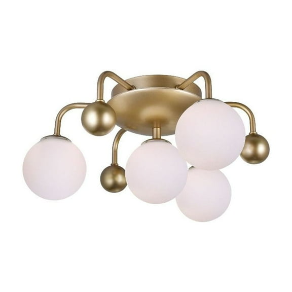 CWI Lighting Element 4 Light Contemporary Metal Flush Mount in Sun Gold