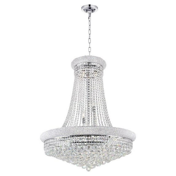 CWI Lighting Empire 19 Light Down Transitional Metal Chandelier in Chrome