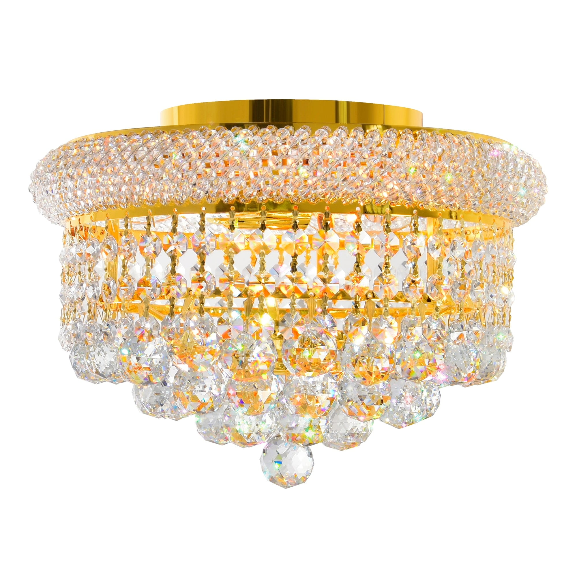 Gleaming Gold Crystal Empire 12" Flush Mount Ceiling Light