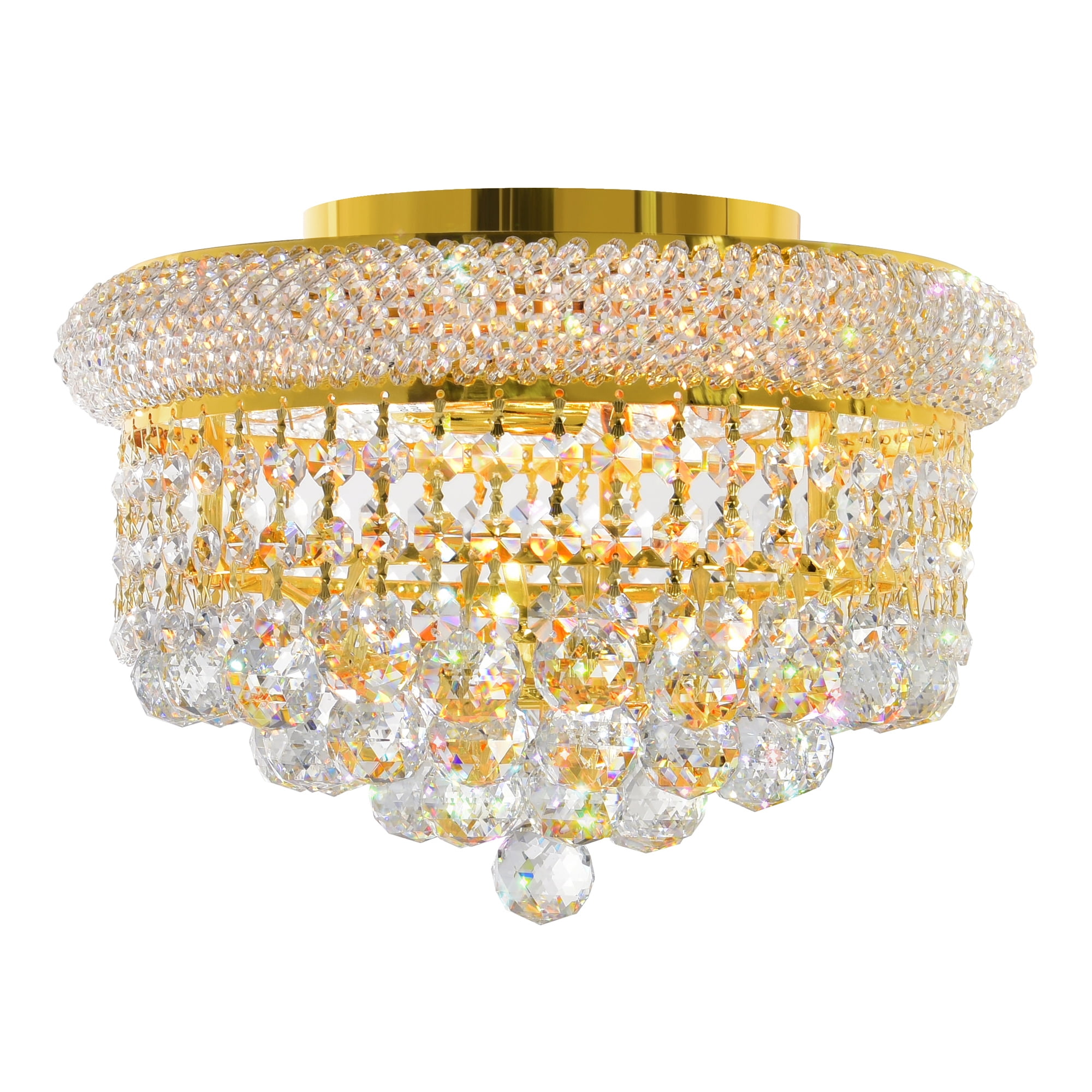 Gleaming Gold Crystal Empire 12" Flush Mount Ceiling Light