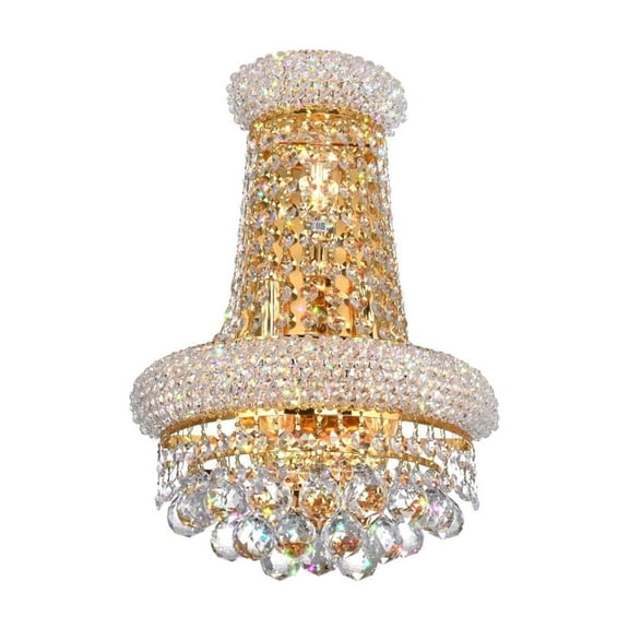 CWI Lighting Empire 3 Light Transitional Metal Wall Sconce in Gold