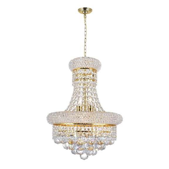 CWI Lighting Empire 6 Light Transitional Metal Chandelier in Gold