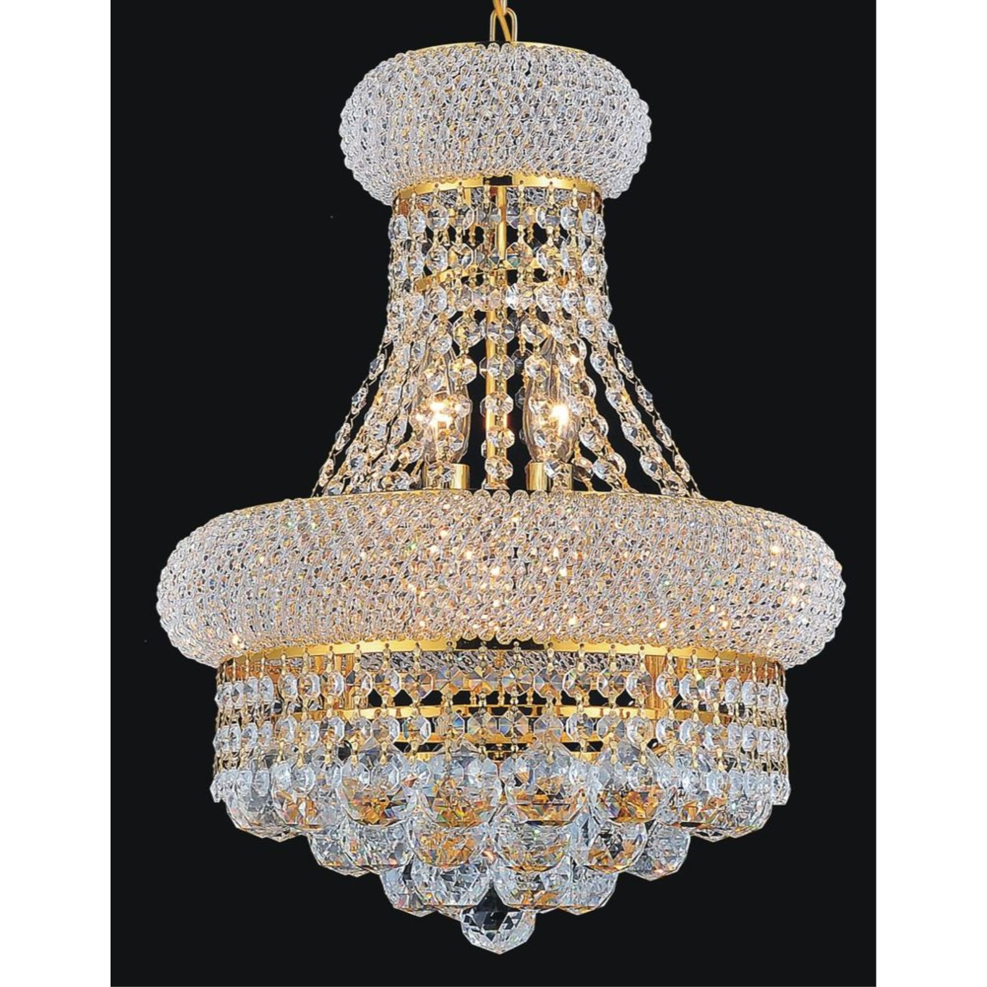 Empire Gold Mini Crystal Chandelier with Chrome Finish