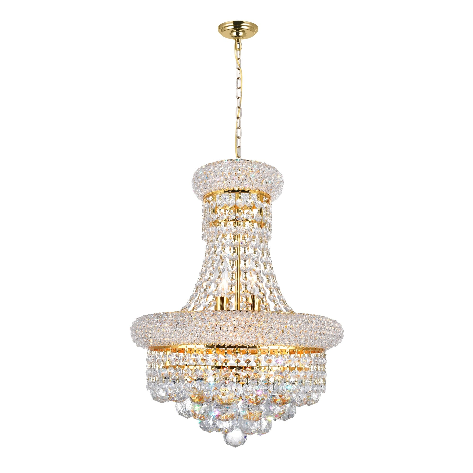 Empire Gold Mini Crystal Chandelier with Chrome Finish