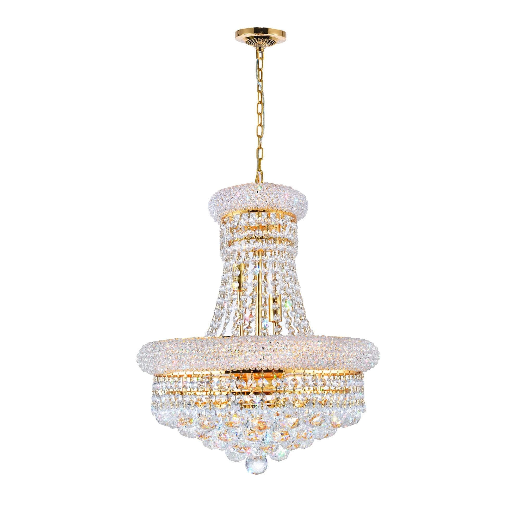 Empire Gold Crystal 8-Light Medium Chandelier