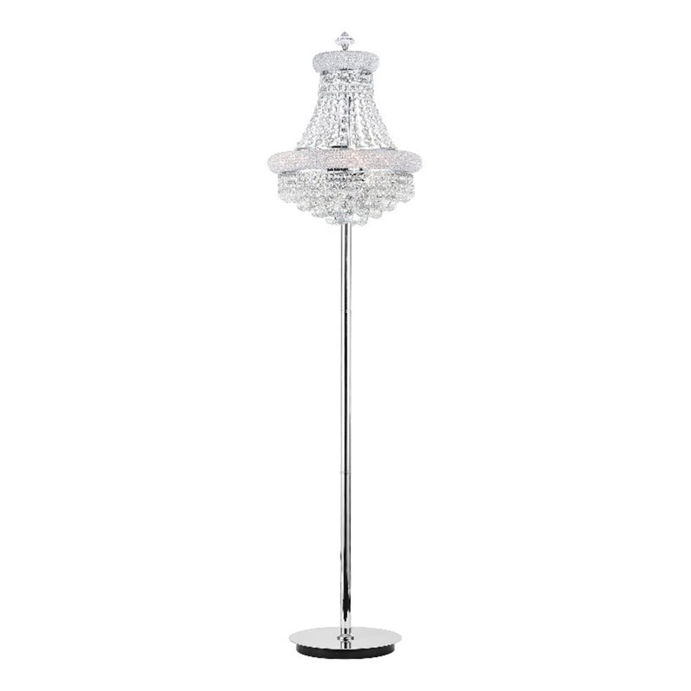 CWI Lighting Empire 8 Light Transitional Metal Floor Lamp in Chrome