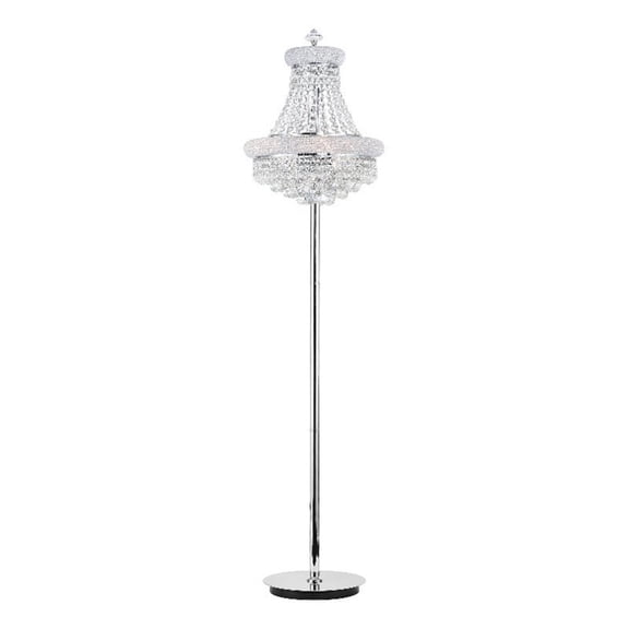 CWI Lighting Empire 8 Light Transitional Metal Floor Lamp in Chrome