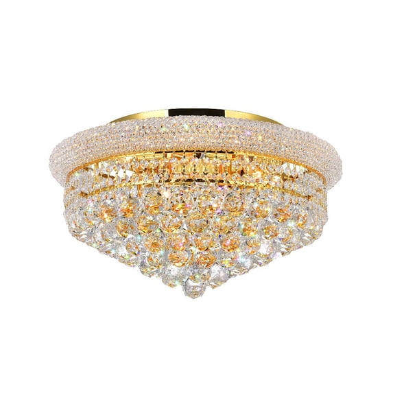 CWI Lighting Empire 8 Light Transitional Metal Flush Mount in Gold