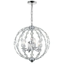 CWI Lighting Esia 4 Light Traditional Metal Chandelier in Chrome