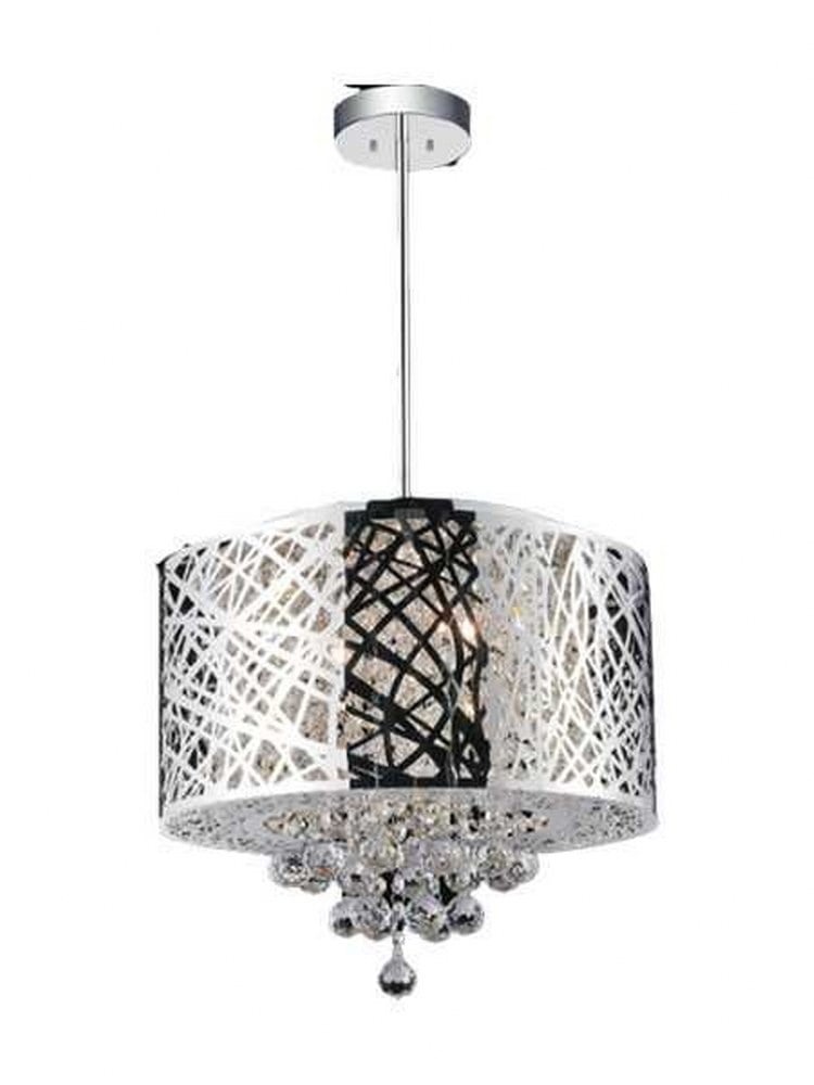 Mini Eternity Chrome Drum Chandelier with Crystal Beads