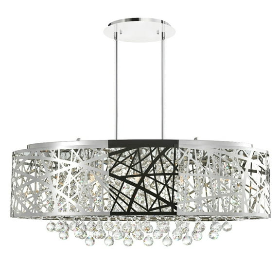 CWI Lighting Eternity8 Light Drum Shade Metal Chandelier in Chrome