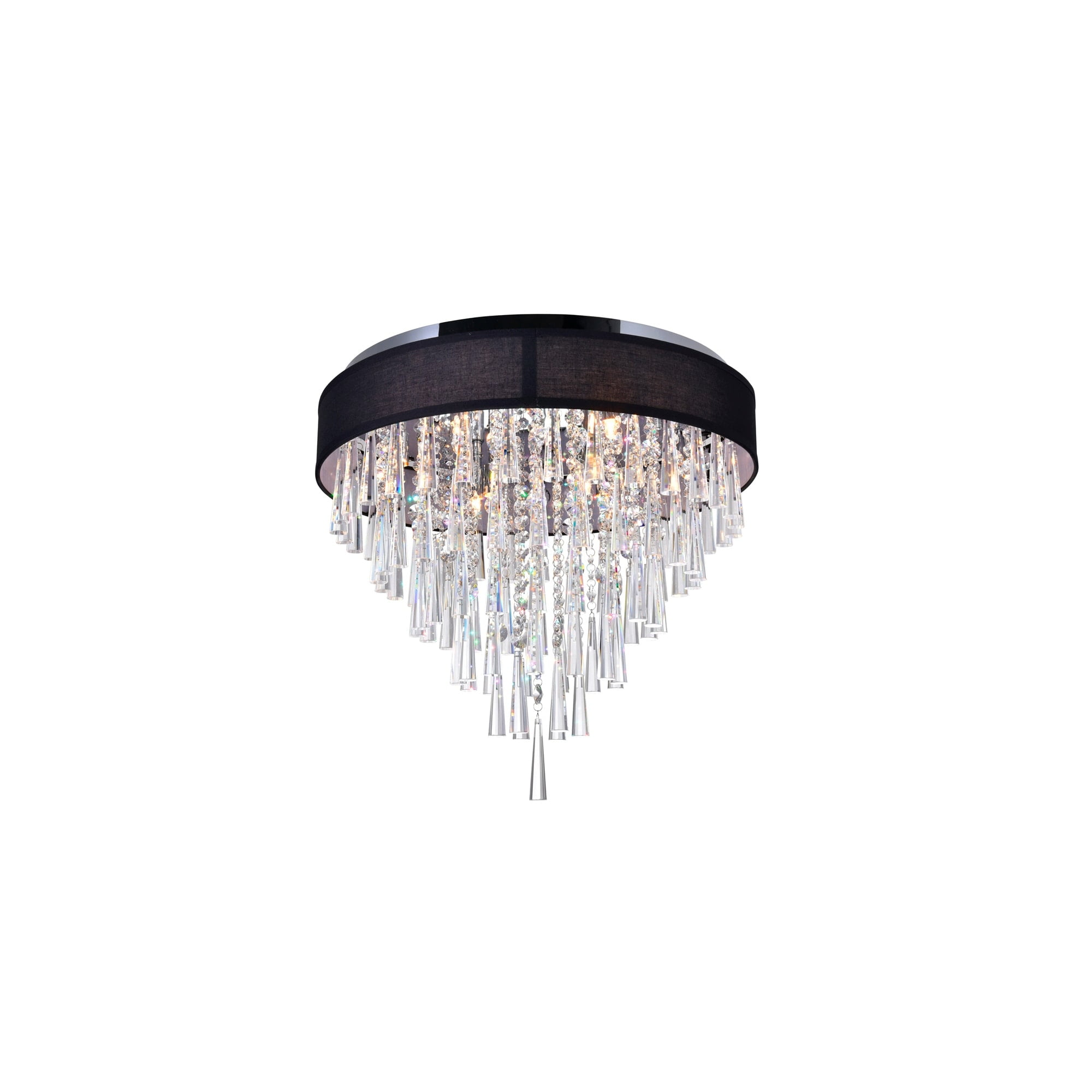 Franca 8-Light Chrome and Crystal Drum Shade Flush Mount