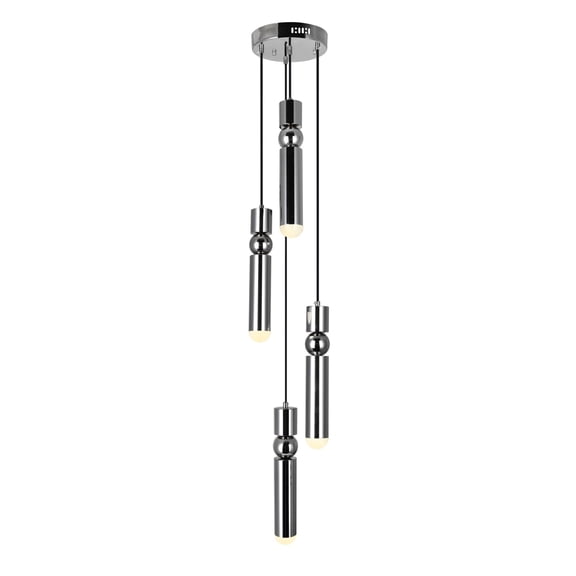 CWI Lighting Franco Home LED Pendant Chime Polished Nickel - Exact Size