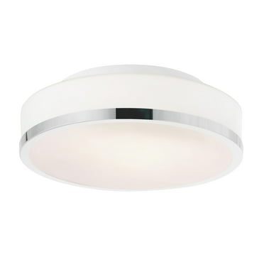 CWI Lighting Frosted 2 Light Drum Shade Metal Flush Mount in Nickel