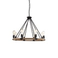 thumbnail image 1 of CWI Lighting Ganges 8 Light Up Farmhouse Metal Chandelier in Black, 1 of 2