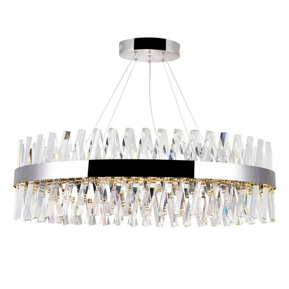 CWI Lighting Glace Contemporary Metal LED Metal Chandelier in Chrome