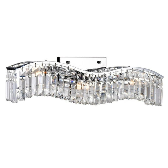 CWI Lighting Glamorous 3 Light Metal Vanity Light in Chrome/Clear