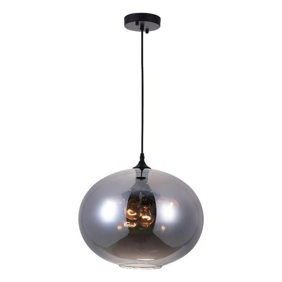 4 Light Down Pendant with Transparent Smoke finish