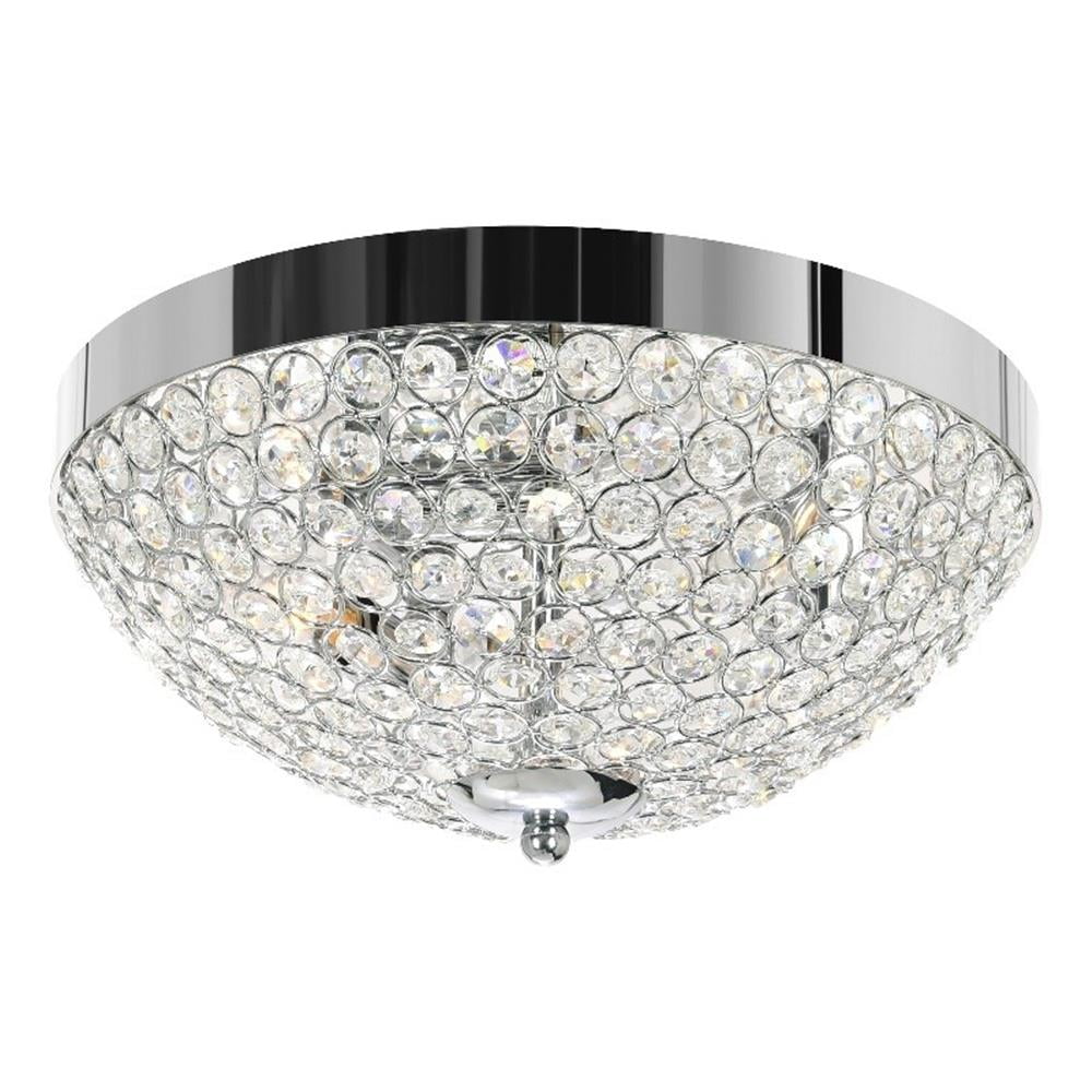 Elegant Crystal Globe LED Flush Mount in Chrome Finish