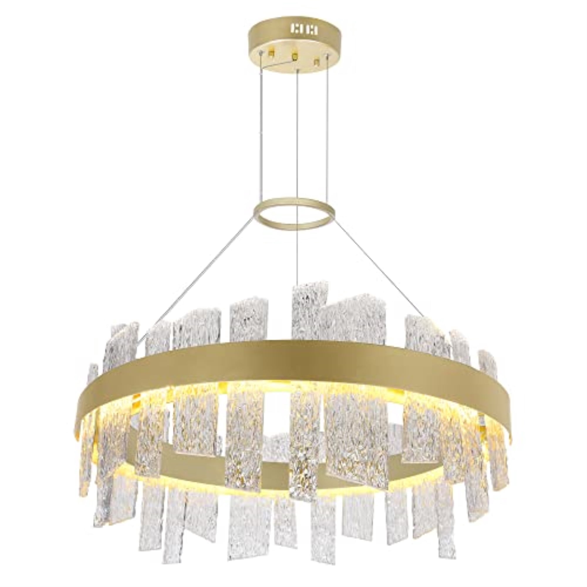 CWI Lighting Guadiana 32 in LED Satin Gold Chandelier - Satin Gold ...