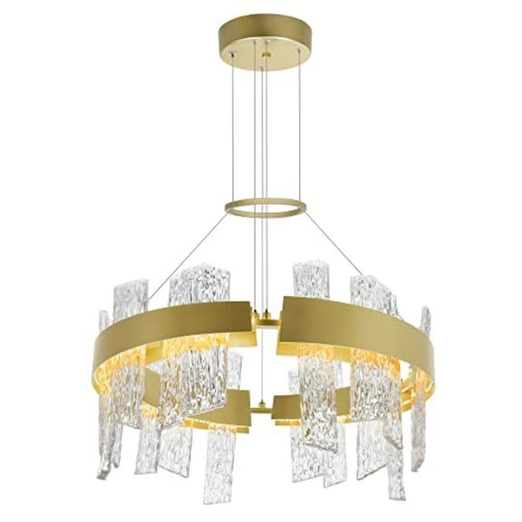CWI Lighting Guadiana Glass LED Chandelier in Clear/Satin Gold