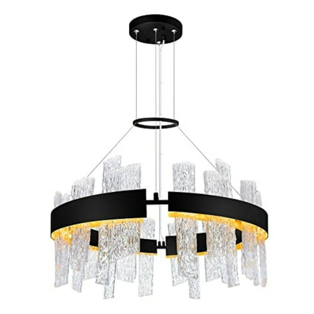 CWI Lighting Guadiana LED Integrated Glass Chandelier in Black