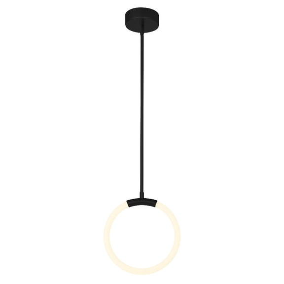 CWI Lighting Hoops 1 Light Contemporary Metal LED Pendant in Black