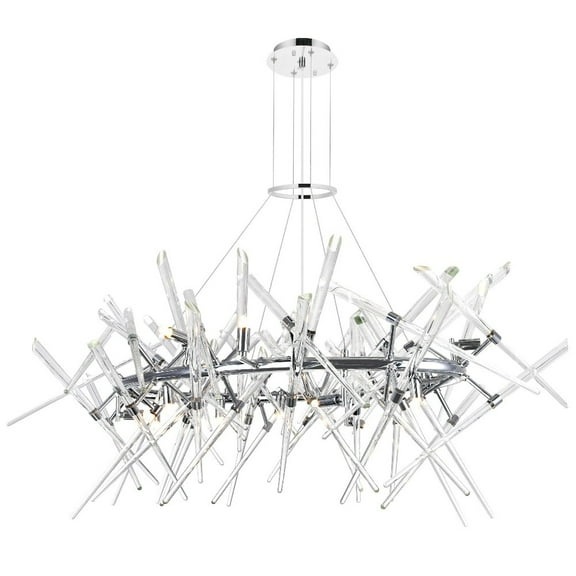 CWI Lighting Icicle 12 Light Contemporary Metal Chandelier in Chrome