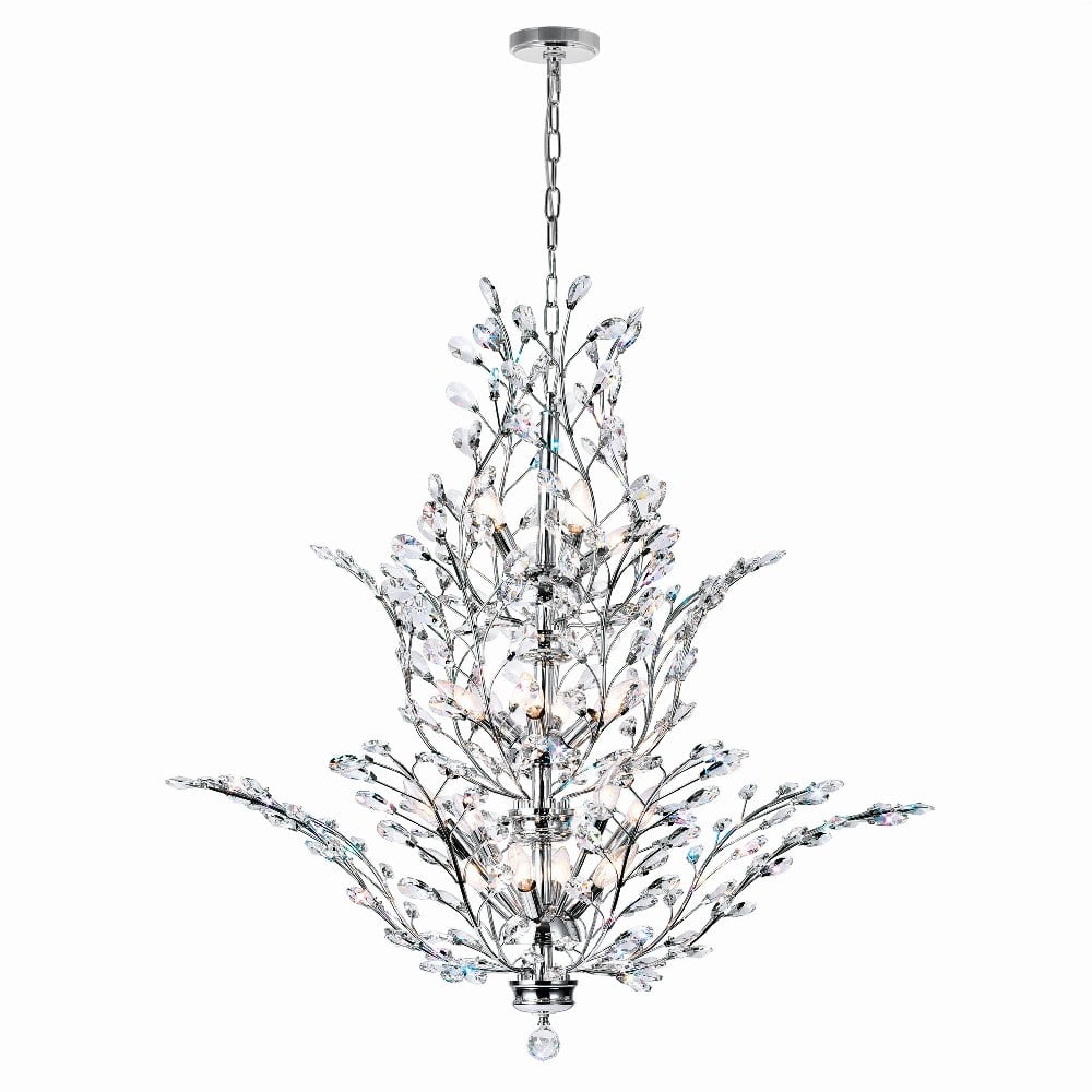 Ivy 40'' Chrome and Crystal 18-Light Chandelier